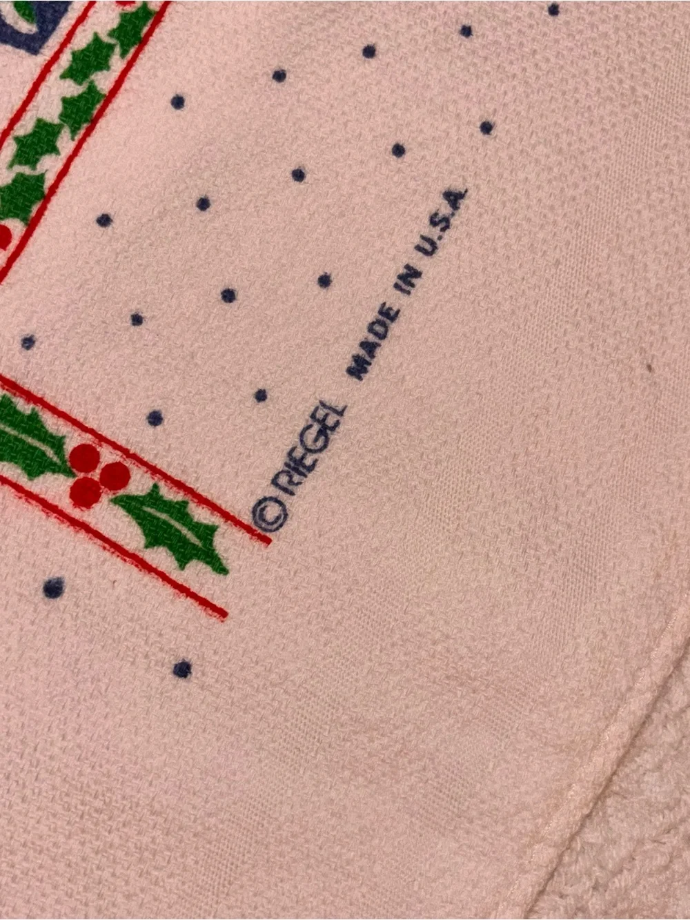 Lot of vintage Riegel made in USA Christmas holiday hand towels